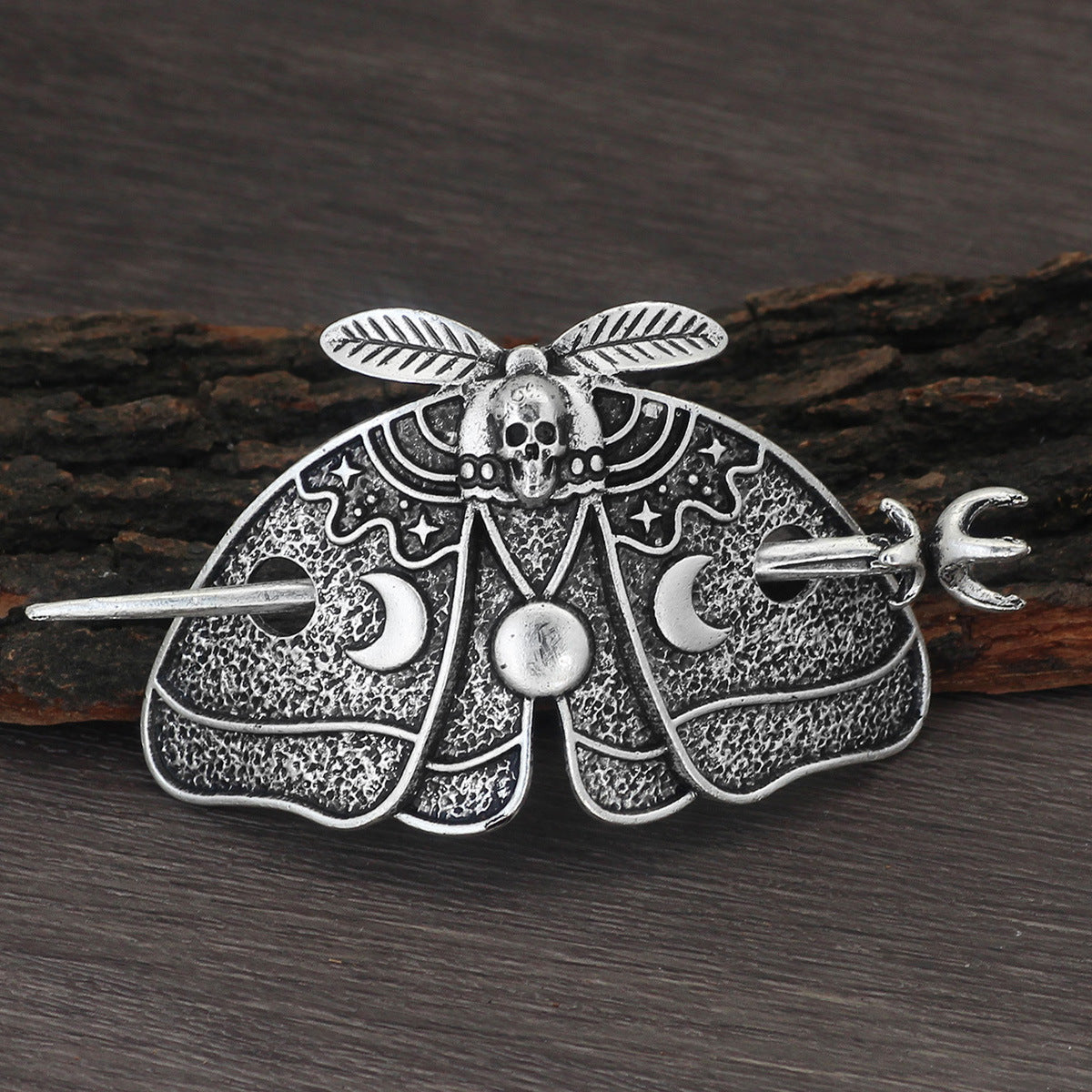 Wholesale Retro style moth sun and moon carved pattern hairpin jewelry Gothic punk